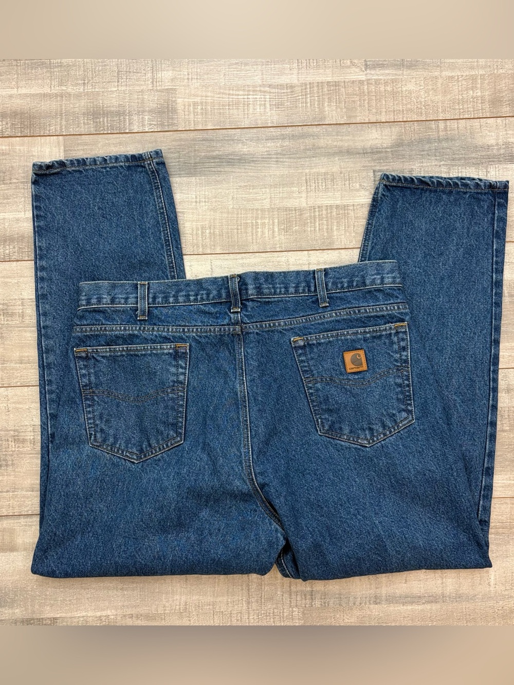Carhartt B18 DST Jeans Mens 40x30 Blue Med Wash Straight Traditional Fit Denim